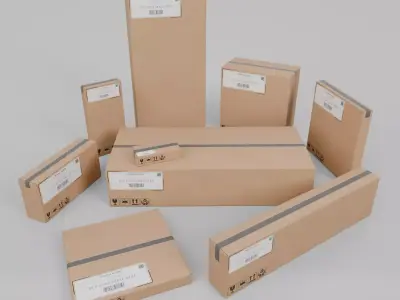 Mega Shipping Box Set - Rigged and Customizable 3D Model Pack