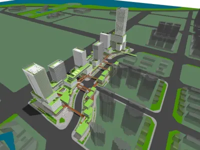 SU model of Jinmen commercial office building 3D model