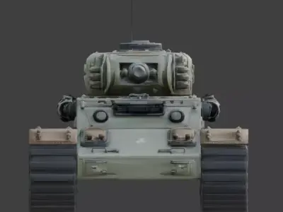 Stylized Chibi Sci-Fi Battle Tank 3d Low-poly 3D model