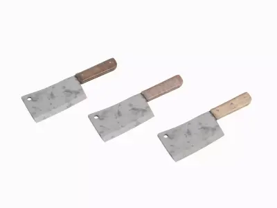 Meat Cleaver Set C Low-poly 3D model