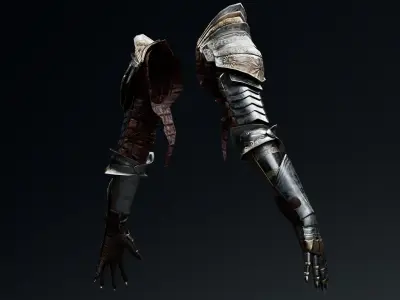  Female v Arm Armor Set LowPoly Low-poly 3D model