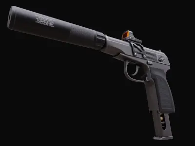Lowpoly Game-Ready Makarov-pm 4K PBR textures Model Free low-poly 3D model