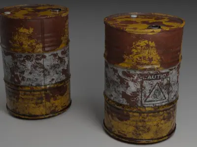 Steel barrel Free low-poly 3D model