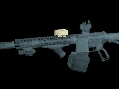 Tactical device Laser Sight Holosun LS321 Low-poly 3D model
