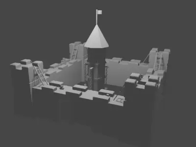 Castle Low-poly 3D model buy