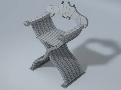 The Scissor Savoranola X Chair  Low-poly 3D model