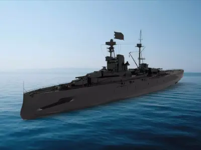 HMS Royal Sovereign battleship 3D model