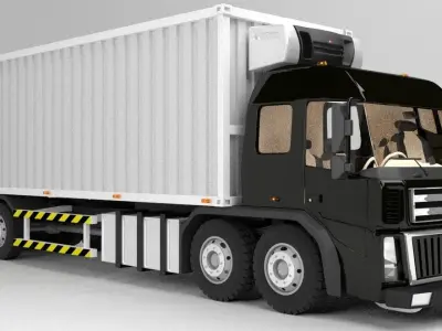 Straight Box Truck Low-poly 3D model