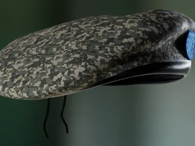 Military -Cap  Hat Beret  Low-poly 3D model