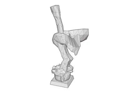 Abstract Deco Sculpture Low-poly 3D model
