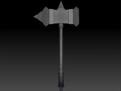 Hammer gameready stylized Low-poly 3D model