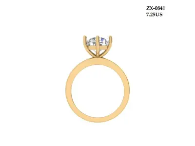Solitaire Engagement Ring 3D print model 67