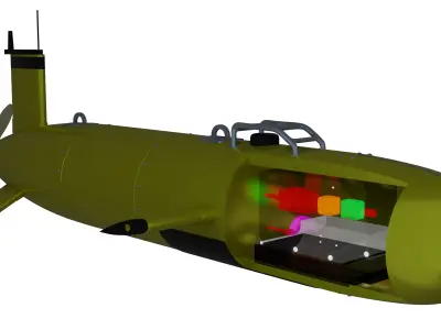AUV ASTERx or IDEFx Low-poly 3D model