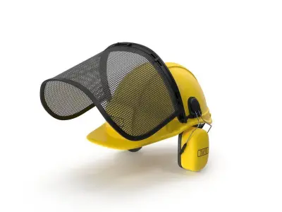 Safety Helmet with Face and Ears Cover 3D model