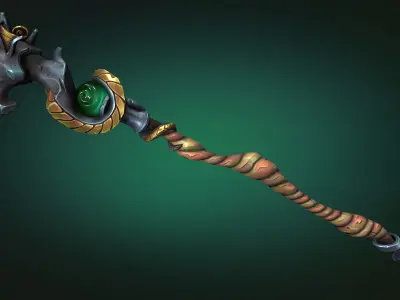 Coastal staff Low-poly 3D model