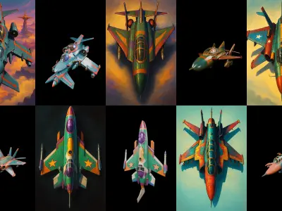 AirCraft bundle 12 pack 41 glb Low-poly 3D model