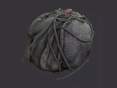 Fishing Nets Pile for Marine Setting Low-poly 3D model