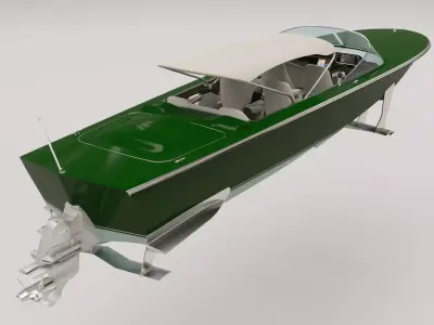 Hydrofoil boat Volga 3D model