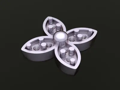 Clover Charm Stud Earring 3D print model
