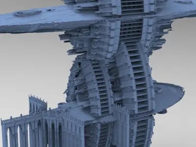 Art Deco Sci-Fi Temples 1  3D model