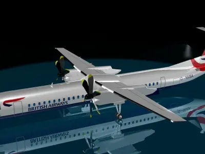 British Airways  dash 8-400 3D model