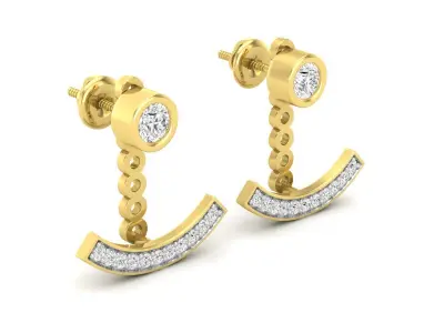 AV 501 Diamond Ladies Cluster Pendulum Stud Earrings Jackets Set 3D print model