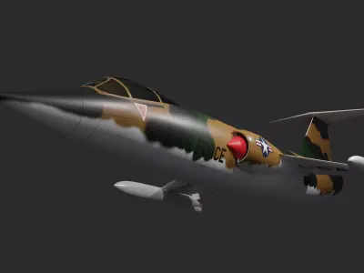 F 104  Starfighter in Vietnam Cammoflage 3D model