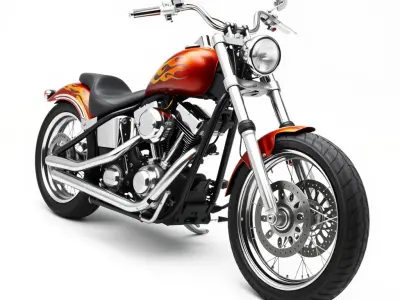 Custom Motorcycle D Model Pack Low-poly 3D model
