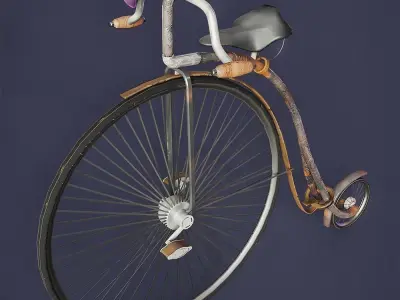 Penny Farthing Bicycle Low-poly 3D model
