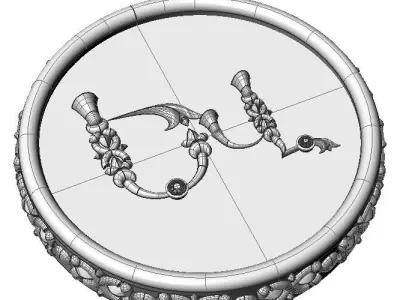 Brooche with armenian letter Ev 3D print model