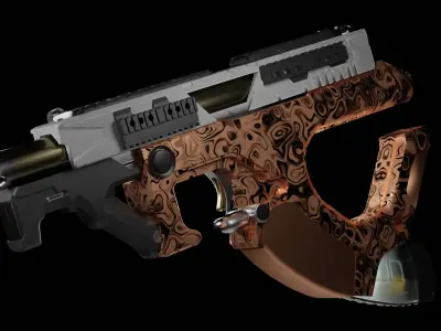 Tariro X-000 Sci-Fi Handgun Game Asset 3D model