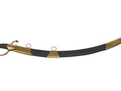 Sabre sword and scabbard Low-poly 3D model