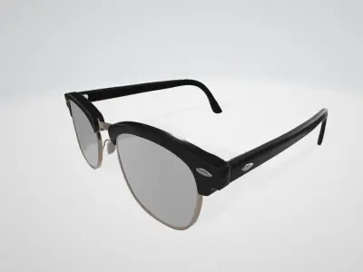 sunglasses with retro style half Low-poly 3D model