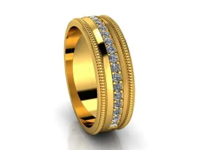 Classic Mens Diamond Wedding Band Jewelry USA size 10 3D print model purchase