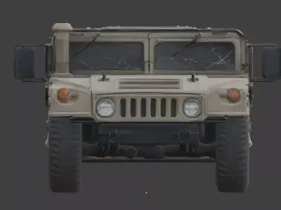 Damaged Armored Humvee Military Vehicle 3D Model V03 Low-poly 3D model