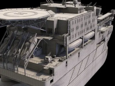Ship 3d model - Offshore accommodation ship 84m  3D model