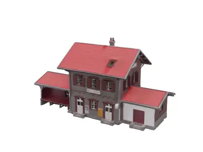 Model Train Station Building 3D model