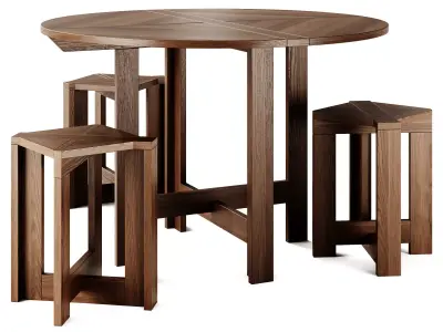 Monotropa Berber Table and Stool Set 3D model
