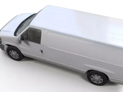 2010s industrial van  Low-poly 3D model
