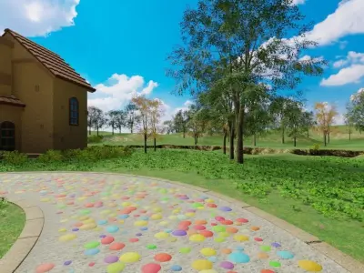 Whimsical Village Scene 3D model purchase