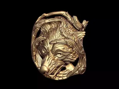 fox face pendant Free 3D model