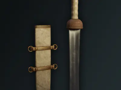 Ancient Roman gladius sword Free low-poly 3D model