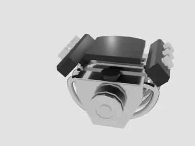Simplengine device with cross Free low-poly 3D model