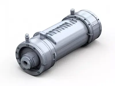 SciFi Industrial Engine Model Low-poly 3D model