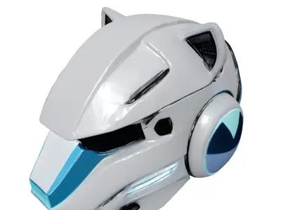 Futuristic SciFi Cat Eared Helmet 3D model