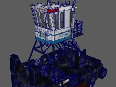 Truckable Push Boat  Low-poly 3D model