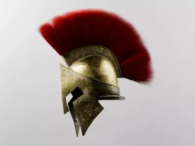 Spartan Helmet Low-poly 3D model 2