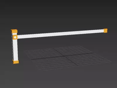 barrier wall bracket with orange and stripe Low-poly 3D model