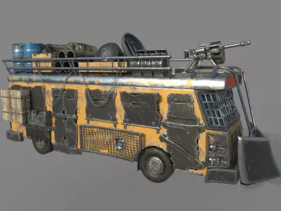 Apocalypse bus Free low-poly 3D model