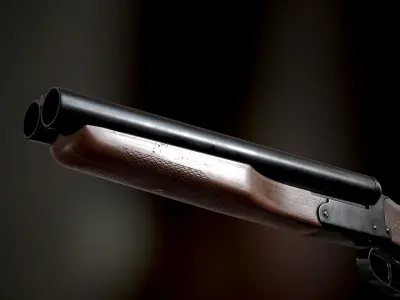Sawed Off PBR Low-poly 3D model